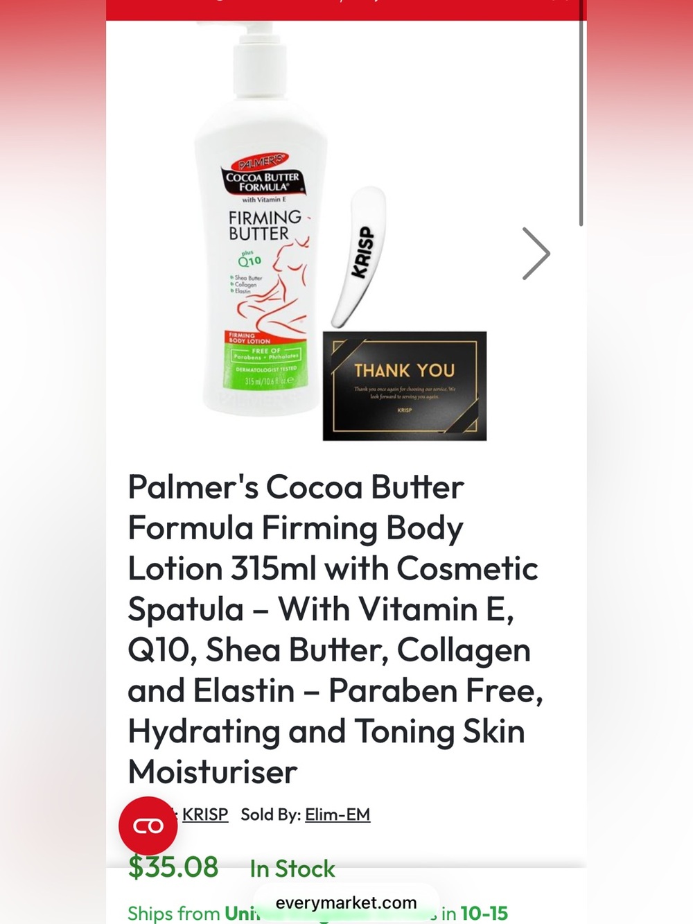NEW Palmer's Cocoa Butter Formula Firming Body Lotion - 315ml